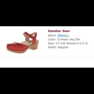 Dansko Sam red size 37